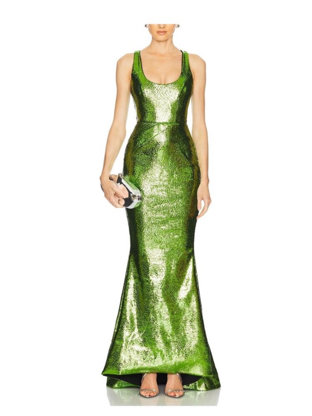 Zhivago Metallic Green Sequin Maxi Gown